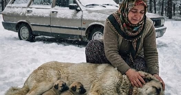 Eve doğru giden genç bir kadın 