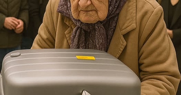 Yaşlı bir kadının bagaj kontrolü sırasında 