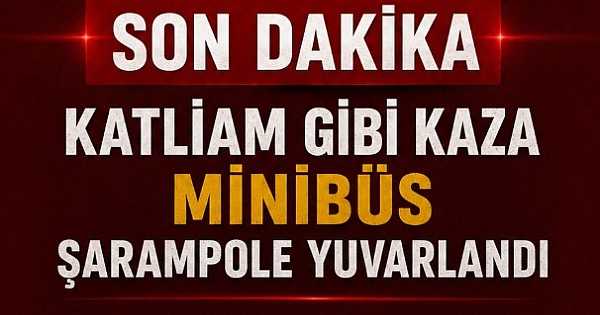 Minibüs şarampole yuvarlandı